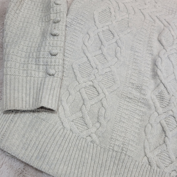 Madewell Cream Cable Knit Textured Sweater Size Small - Picture 2 of 10